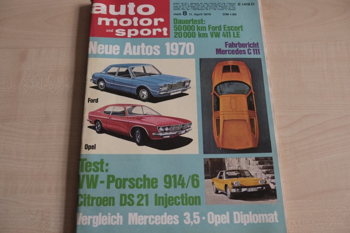 Deckblatt Auto Motor und Sport (08/1970)